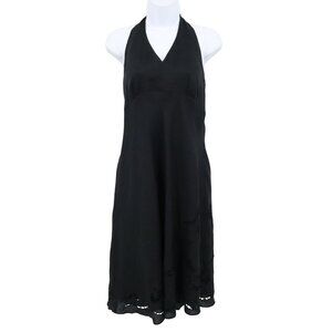 Ann Taylor Linen Dress Womens 4 Black LBD Whimsigoth Witchy Fairy Grunge Classic